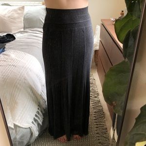 Anthropologie Charcoal Grey Maxi Skirt